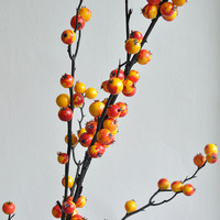 Baies artificielles en plastique jaunes (Argousier & Ilex) - Décoration festive écologique et durable pour l'inauguration de la maison et le Nouvel An