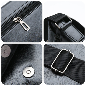 Sacs à <span class=keywords><strong>bandoulière</strong></span> de luxe <span class=keywords><strong>en</strong></span> <span class=keywords><strong>cuir</strong></span> PU, sacs à <span class=keywords><strong>bandoulière</strong></span> vintage de haute qualité, sacs à <span class=keywords><strong>bandoulière</strong></span> imperméables pour hommes avec logo - Product Image 4