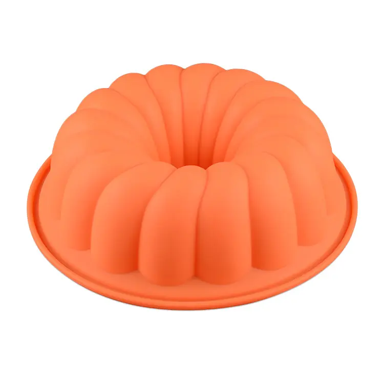 Hot Sale Silicone Fluted Bundt Pan Classic Nonstick Flower Cake Pan Mold for Baking Bundt Cake