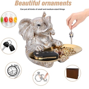 Estatua de Animal de resina hecha a mano para decoración del hogar, estatua de elefante de plata de alta calidad - Product Image 3