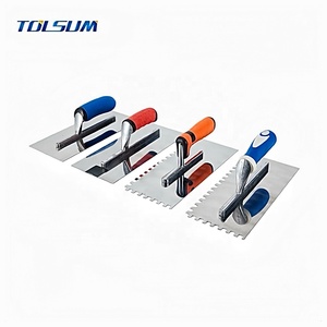 Alat Plester Baru dari Baja Anti Karat 12 inci dengan Gagang Karet, untuk DIY Beton, Berlekuk, Berbentuk Persegi, Fitur Tolsum - Product Image 3