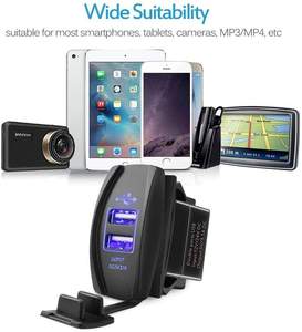 Mới nhất phổ Rocker phong cách xe <span class=keywords><strong>USB</strong></span> sạc 3.1A kép <span class=keywords><strong>USB</strong></span> xe sạc ổ cắm <span class=keywords><strong>carling</strong></span> chuyển đổi ổ cắm điện màu đen QC3.0 ABS - Product Image 3