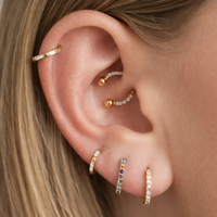Anneau de nez en titane ASTM F136 avec zircone cubique, clicker de septum sans soudure, bijoux de piercing corporel
