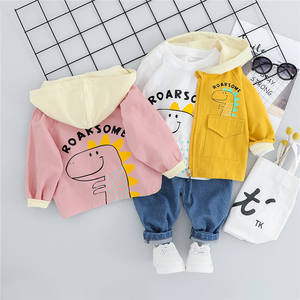 Conjunto de Tres Piezas para Niños: Camisa Casual de Dinosaurio, Jeans Robin y Sudadera con Mangas de Diferentes Colores, de Fábrica China - Product Image 6