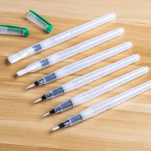 6 Stks/set Navulbare Verf Zachte Aquarel Penseel Inktpen Voor Het Schilderen Van Kalligrafie Tekening Kunst Waterborstel Pen