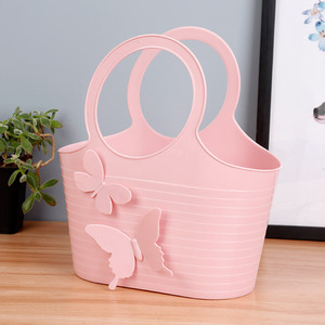 Panier de douche portable en plastique avec poignées, panier de rangement rectangulaire en PP pour l'organisation de la salle de bain - Product Image 1