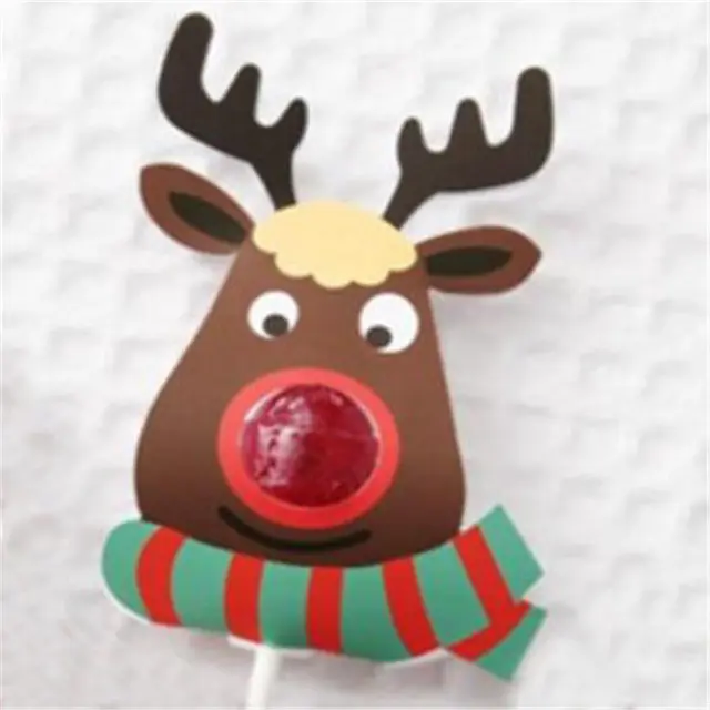 Yeni yıl yenilik oyuncak güzel geyik lolipop noel kağıt tutucu festivali noel hediyesi için çocuk