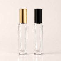 Flacon de parfum carré en verre transparent de haute qualité, sur mesure OEM, à fond épais, avec bouchon à vis, impression sérigraphique, diffuseur 20ml