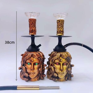 Cachimba Árabe con Diseño Creativo de <span class=keywords><strong>Medusa</strong></span> de la Mitología Griega Europea, Cachimba Duradera de Aleación de Aluminio, <span class=keywords><strong>Shisha</strong></span> Luminosa para Fumar en la Noche - Product Image 1