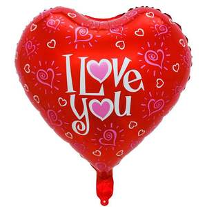 Venta al por mayor 18 pulgadas <span class=keywords><strong>amor</strong></span> inglés Feliz Día de San Valentín Corazón de melocotón globo de película de aluminio para la decoración del banquete de boda - Product Image 5