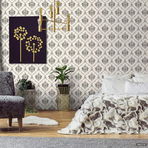 Papier peint PVC à motif damassé, papier peint classique pour murs - Product Image 1