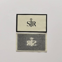 Logo de marque écologique de haute qualité Étiquette tissée de vêtements de luxe de haute densité personnalisée de haute qualité Étiquettes de col de vêtement