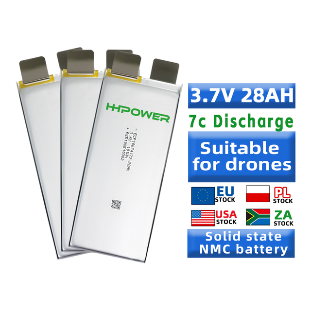 High-Energy UAV Cells Semi Solid State Drone Battery Nmc Polymer 3.7v 28ah 7C Discharge Rate 1000 Cycles for Drone