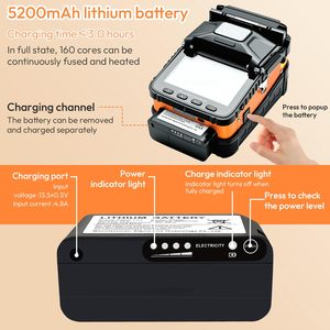 เครื่องเชื่อมใยแก้วนำแสง Duogalia รุ่น AI-5 Pro อัตโนมัติ สำหรับ FTTH พร้อมระบบโฟกัสอัตโนมัติ และการจัดตำแหน่งแกนใยแก้ว 6 มอเตอร์ สีส้ม-ดำ - Product Image 2
