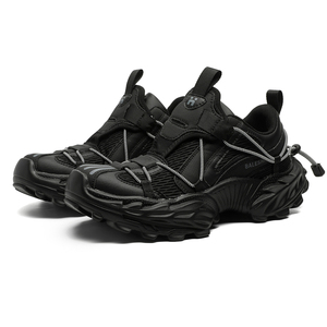 Men Women Modern Chunky Sole Sneakers Adj Table Strap Shock Absorption Technology <b>Supportive</b> Ankle Collar for Gym Daily Wear - Product Image 2