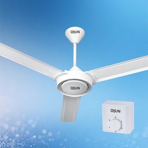 Ventilateur de plafond 56 pouces, nouveau modèle tendance avec régulateur à 5 vitesses, couleur blanc mat/noir, poids de 3,5 kg - Product Image 5