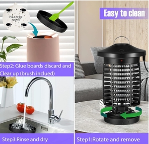 Thông minh ngoài trời điện Bug Zapper với điều khiển bằng giọng nói thông qua ứng dụng Alexa & Google nhà tương thích với điều khiển từ xa muỗi - Product Image 6