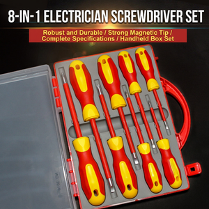 8 In 1 Electrician <b>Screwdriver</b> Set Insulated Cross Flat Head Industrial Grade With Anti Slip Handle For Electrical Repair - Product Image 4