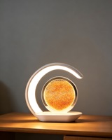 Lampe de bureau sans fil à recharge USB avec décoration de peinture au sable, veilleuse créative pour chambre à coucher et dortoir