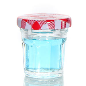 Stockage rond des aliments personnalisé 200ml Conserve en verre Mason Jar Pot de confiture en verre Pot De Confection En Verre Bocal avec couvercle en métal - Product Image 2