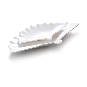 A8 <b>Melamine</b> Jade Porcelain White Creative <b>Plate</b>, Fan-Shaped Shell <b>Plate</b>, Snack, Barbecue, Skewer <b>Plate</b>, Thickened Commercial - Product Image 3