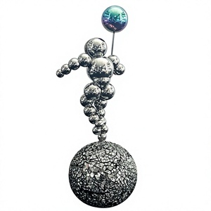 Figuras Decorativas de Astronautas de Acero Inoxidable Plateado y Pulido, de Lujo, Tamaño Personalizado, para Decoración del Hogar - Product Image 4