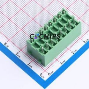 DB2EVHBG-3.81-2*8P-GN Plug-in Terminal Block Through hole,P=3.81mm Board-to-Board / Socket - Closed Snap Fixing 2x8P 3.81mm - Product Image 2