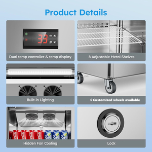 Nhiệt độ đơn undercounter máy nén quạt làm mát máy làm lạnh mở cửa loại làm mát không khí nhà bếp sử dụng tủ lạnh và tủ đông - Product Image 4