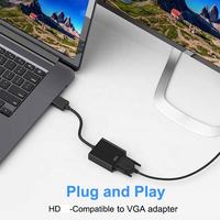Convertisseur HDTV mâle vers VGA femelle Full HD 1080P pour ordinateur de bureau, ordinateur portable, projecteur