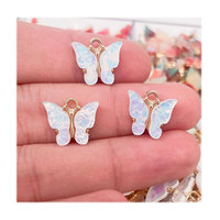 14mm alliage acrylique papillon pendentif à breloques pour la fabrication de bijoux bricolage Bracelet fait main collier boucle d'oreille