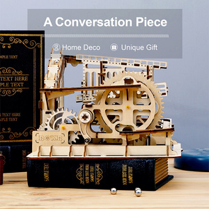Wooden Puzzle Robotime Rokr 2022 Assemble Toys LG502 Marble Run Jigsaw 3D Novelty Diy Wooden Puzzle