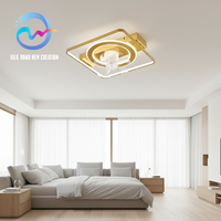 Ventilateurs de plafond modernes intelligents à LED avec moteur AC, 6 vitesses, télécommande, intensité variable, AC 110V, silencieux, 8 pales, pour chambre à coucher (vente en gros)