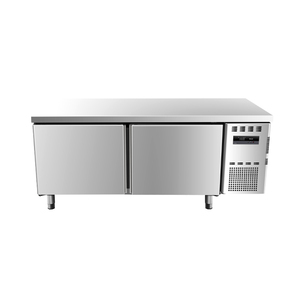 Plan de travail réfrigéré sous comptoir en acier inoxydable durable pour boulangerie, <span class=keywords><strong>table</strong></span> de préparation alimentaire commerciale avec pare-éclaboussures - Product Image 1