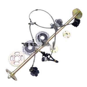 Kit de eje trasero de freno de disco doble Go-<span class=keywords><strong>Kart</strong></span> de cuatro <span class=keywords><strong>ruedas</strong></span> <span class=keywords><strong>casero</strong></span> DIY montaje soporte de montaje de aluminio HANBON - Product Image 1