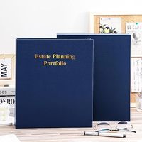 Carpetas de cartera de cuero sintético D Rin A4 de 1,5 pulgadas para planificación de bienes personalizados, carpetas de carpetas con compartimentos divisores, bolsillos para tarjetas