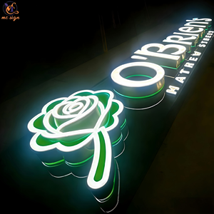 Enseignes publicitaires 3D personnalisées, enseignes lumineuses à <span class=keywords><strong>LED</strong></span> avec lettres métalliques, décorations pour la signalisation de marques commerciales - Product Image 4