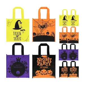 Customized cute eco-friendly halloween holiday gift packaging pp non woven foldable shopping bag with logo