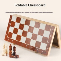 Vente flash - Jeu d'échecs professionnel en bois massif, grand format, plateau pliable, jeu éducatif pour enfants et adultes, à domicile
