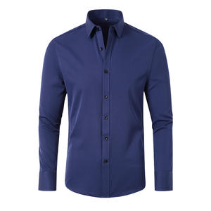 Camisa <span class=keywords><strong>de</strong></span> <span class=keywords><strong>vestir</strong></span> personalizada <span class=keywords><strong>para</strong></span> <span class=keywords><strong>hombre</strong></span> Castaño Antiarrugas Liso Delgado Manga larga Estilo <span class=keywords><strong>de</strong></span> negocios Otoño - Product Image 4