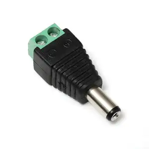 Cctv câmera de alimentação 2.1mm x 5.5mm, fêmea macho, plugue adaptador de terminal dc