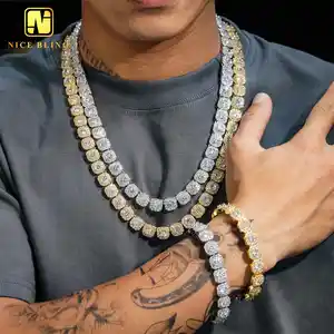 Luxury Hip Hop Jewelry Set Bijoux 18mm Gold Plated Brass 5A CZ Diamond Iced Out Cuban Link Bracelet Chain Necklace