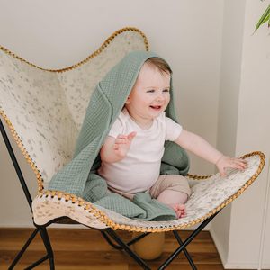 신생아용 후드 타월, 부드러운 면 모슬린 아기 목욕 타월 담요, 통기성 좋은 속싸개 - Product Image 5
