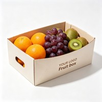 Boîte d'emballage en carton durable grande capacité, personnalisable, recyclable, pour fruits, légumes, noix, kiwi, pomme, cerise