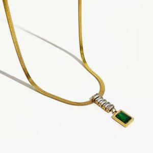 Cadena de hueso de serpiente de acero inoxidable para mujer y niña, collar de circón dorado de 18K, cadena de clavícula, Flor de Oro, joyería Vintage para hombre - Product Image 6