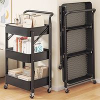 Chariot de rangement pliable à plusieurs niveaux pour les livres de légumes dans le salon et la cuisine Solution d'organisation améliorée