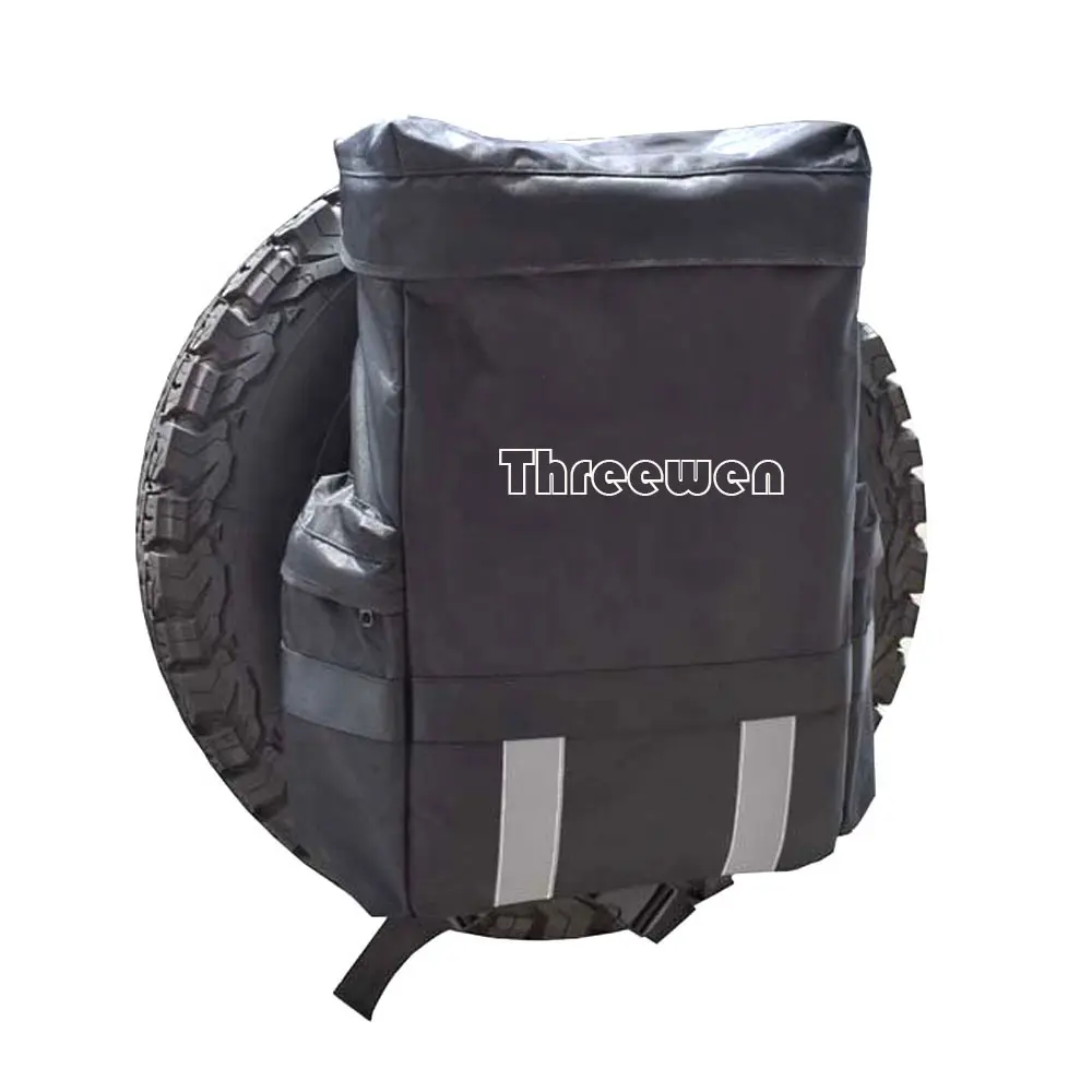 Threewen भारी ड्यूटी यूनिवर्सल निविड़ अंधकार सीमा शुल्क स्पेयर टायर कचरा बैग बड़ी क्षमता कार्गो स्पेयर समय भंडारण बैग