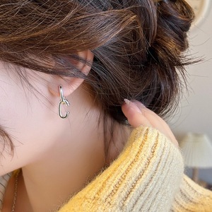 S925 Sterling Silver C-shaped <b>Cuff</b> <b>Earrings</b> Silver Color Everyday Wear Fashionable Design - Product Image 5