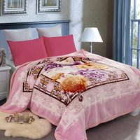 2024 kain kustom selimut sofa bulu flanel cetak bunga selimut tempat tidur poliester untuk tidur
