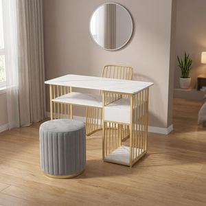 Table de manucure en promotion pour salon de beauté avec tiroirs de rangement - Product Image 3