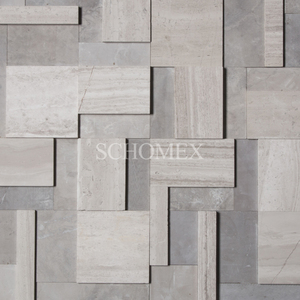 Vente en gros de carrelage d'extérieur Schomex moderne en <span class=keywords><strong>pierre</strong></span> empilée 3D Culture <span class=keywords><strong>naturelle</strong></span> en bois blanc imperméable pour hôtels - Product Image 4